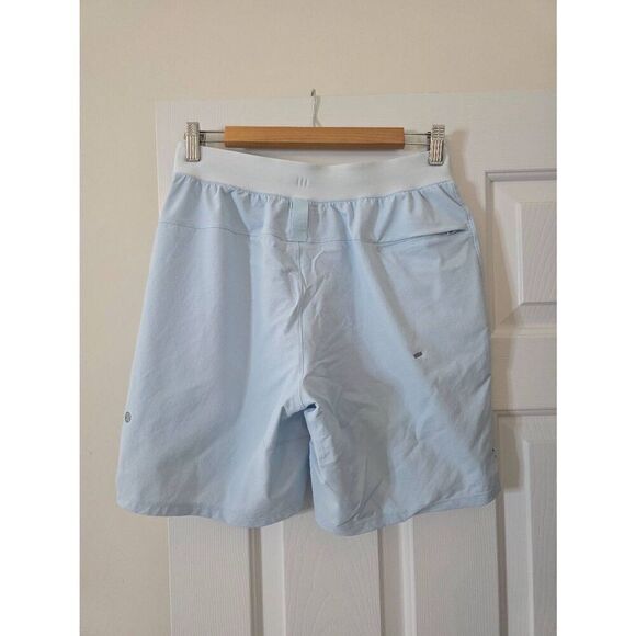 Lululemon License To Train Linerless 7" Shorts S Light Blue LM7APYS - Picture 7 of 10